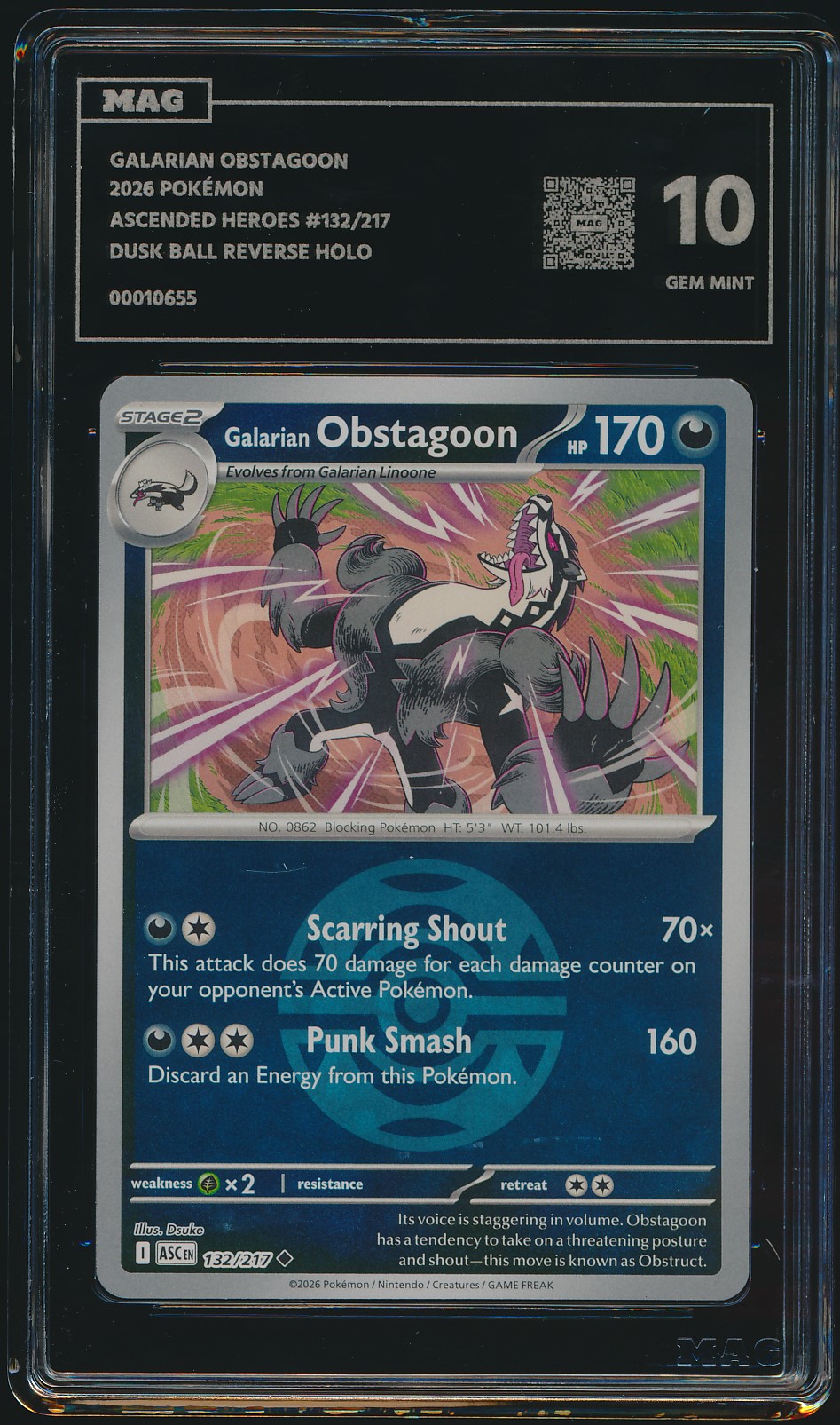 Galarian Obstagoon (MAG MAG-00010655) — front